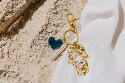 Hamsa Heart Key Chain Bag Charm