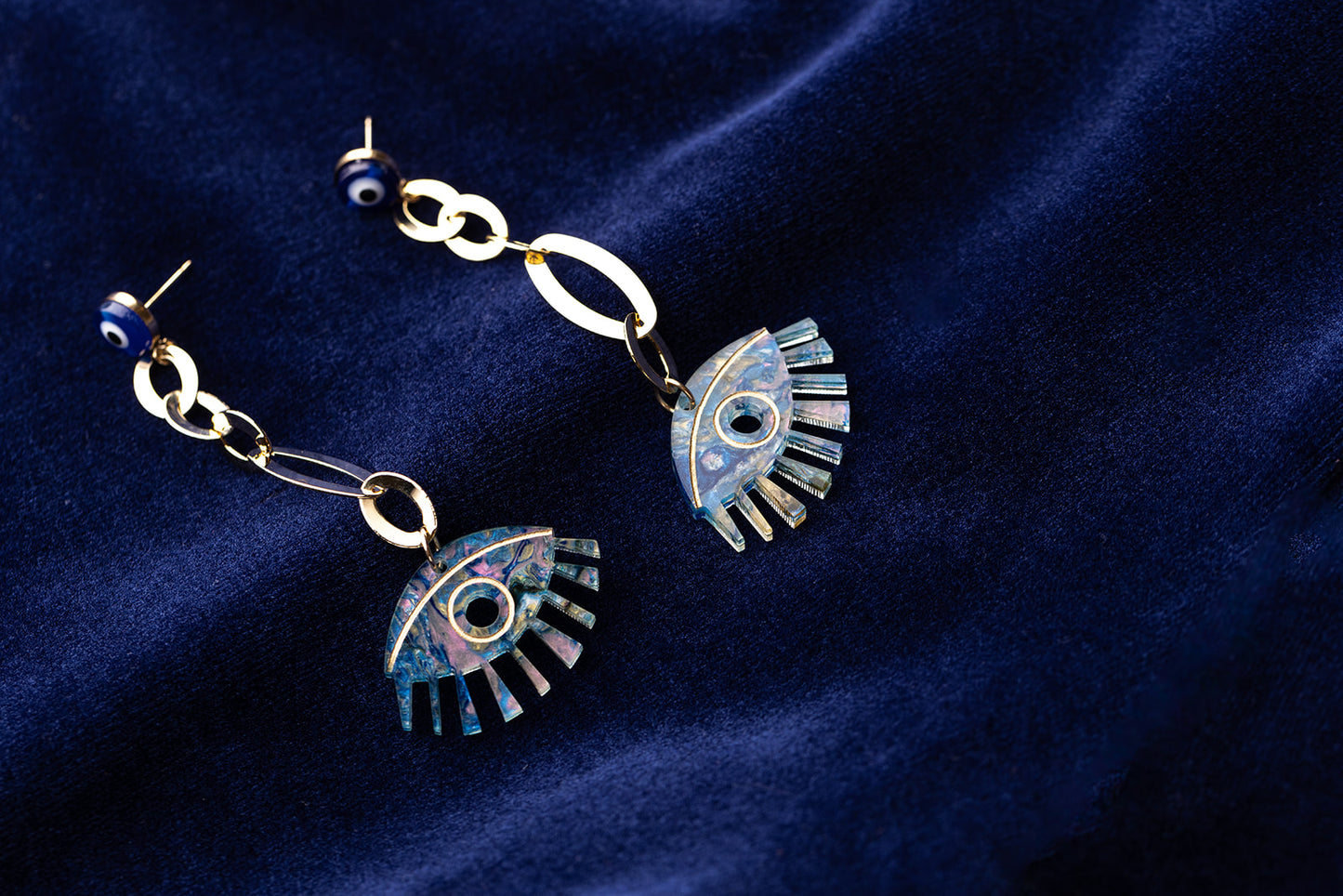 Zehavya Earrings Blue Marble
