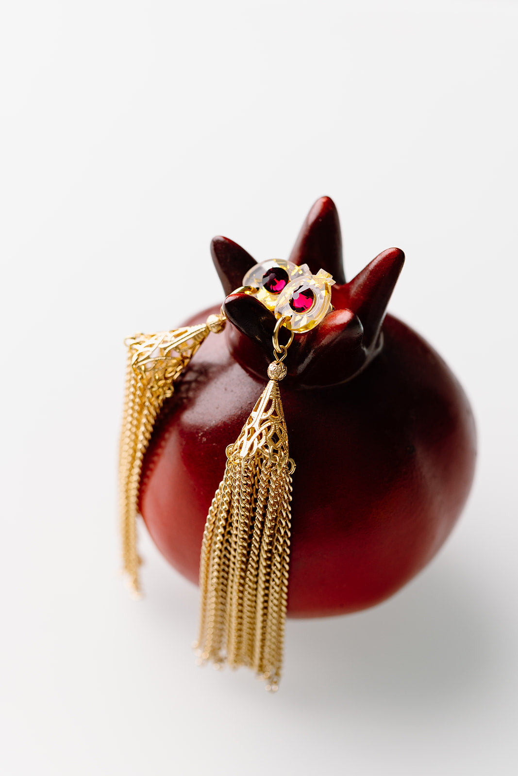 Raz Pomegranate Tassel Earrings