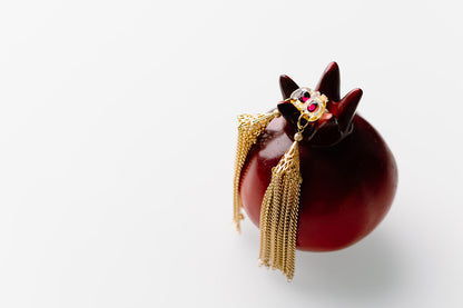 Raz Pomegranate Tassel Earrings