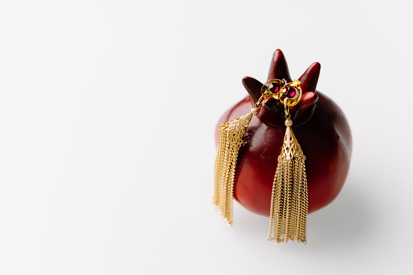 Raz Pomegranate Tassel Earrings