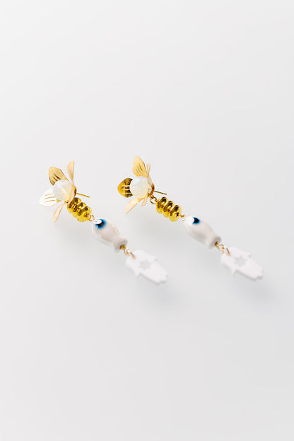Odelia Fish & Hamsa Earrings