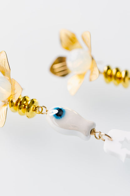 Odelia Fish & Hamsa Earrings