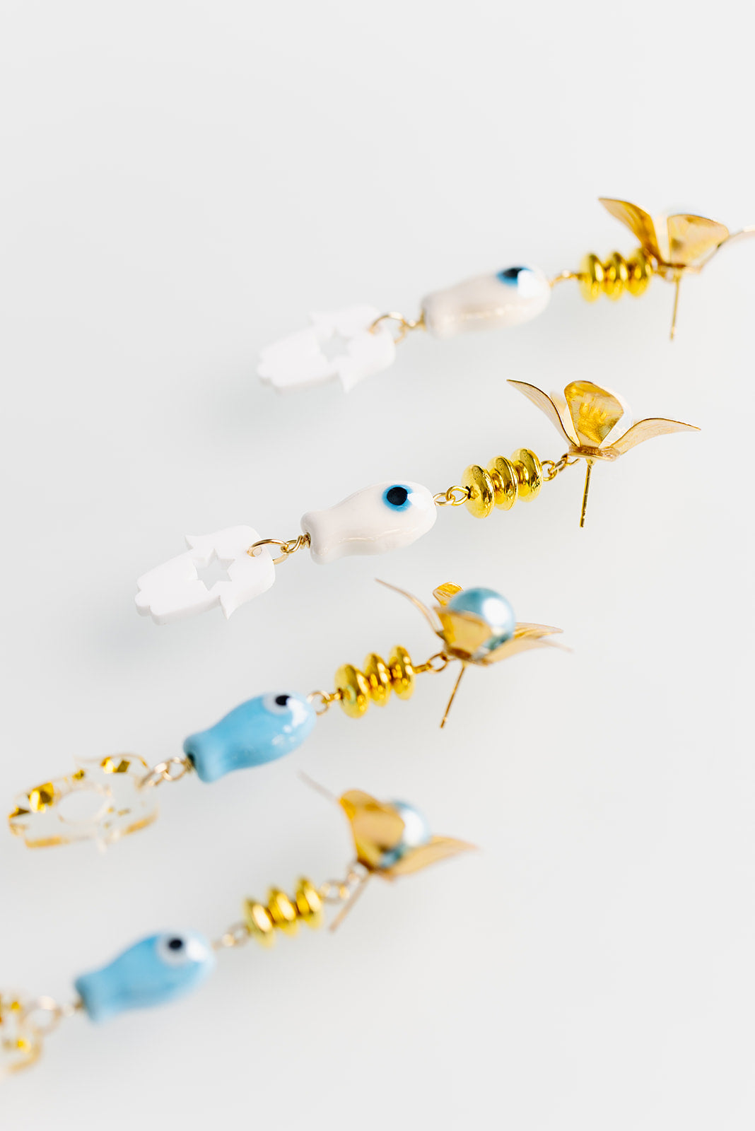 Odelia Fish & Hamsa Earrings