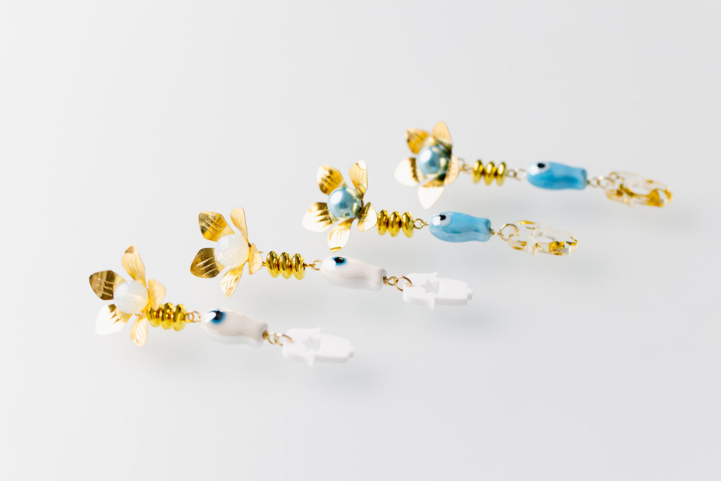 Odelia Fish & Hamsa Earrings