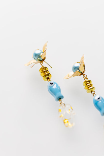 Odelia Fish & Hamsa Earrings