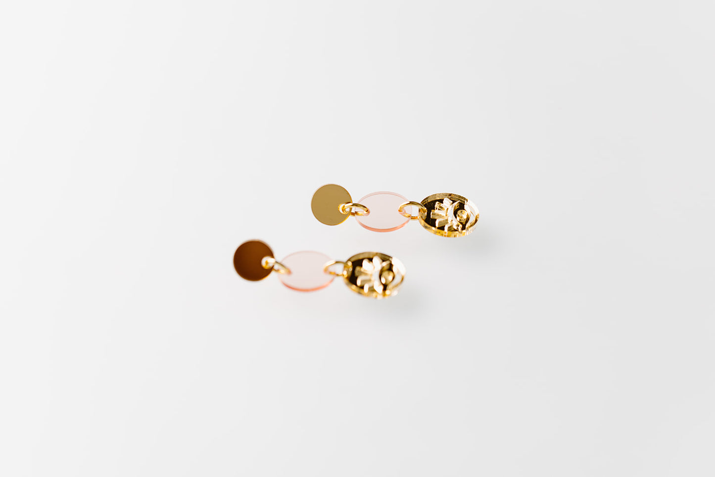 Rose Evil Eye Medallion Earrings