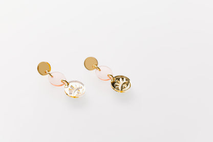 Rose Evil Eye Medallion Earrings