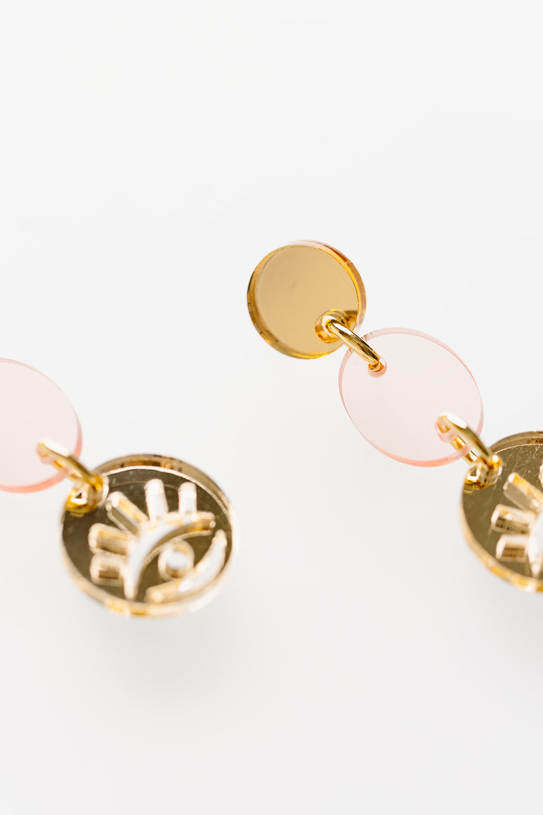 Rose Evil Eye Medallion Earrings