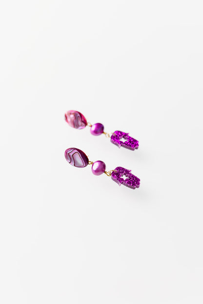 Molly Pearl & Hamsa Earrings