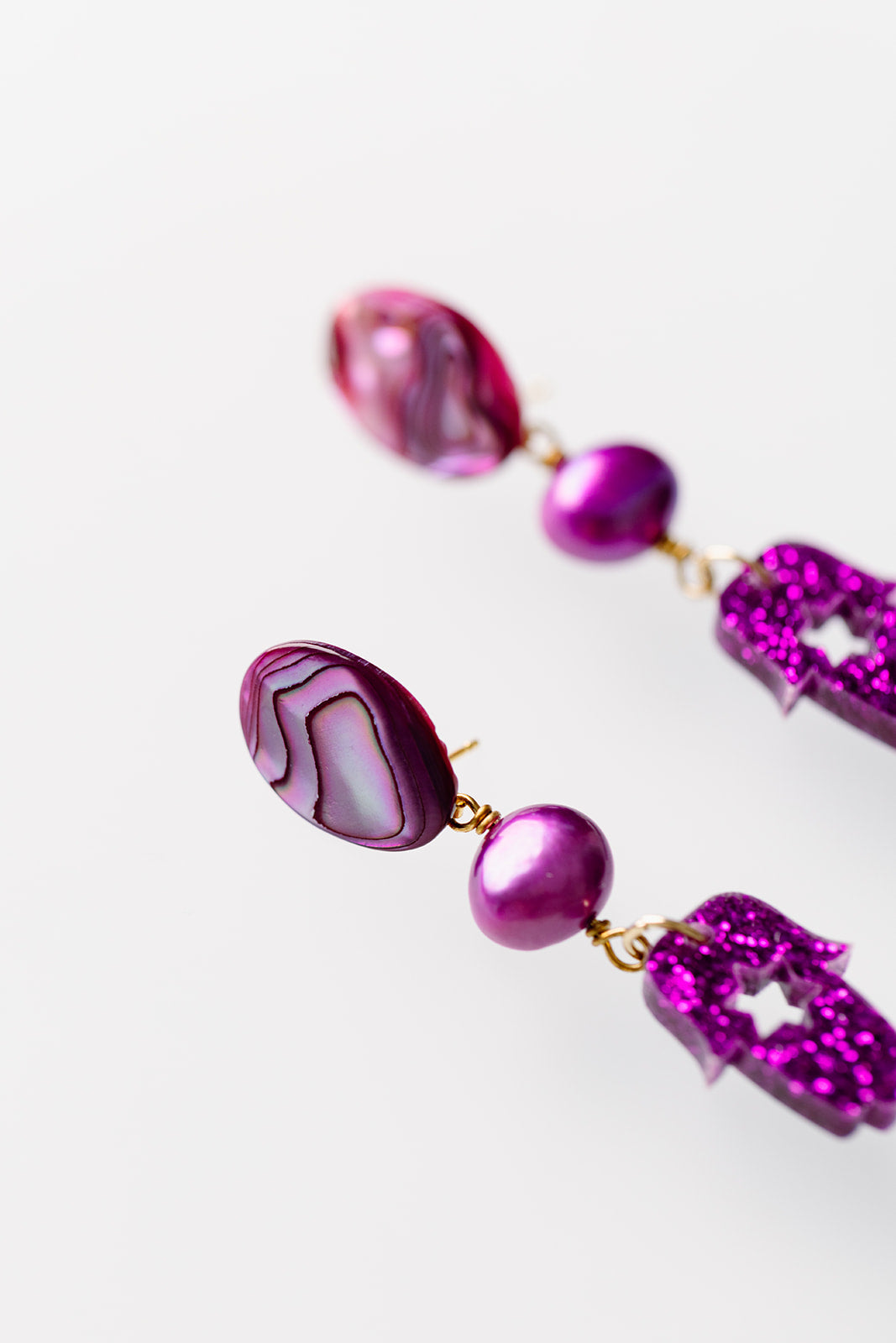 Molly Pearl & Hamsa Earrings