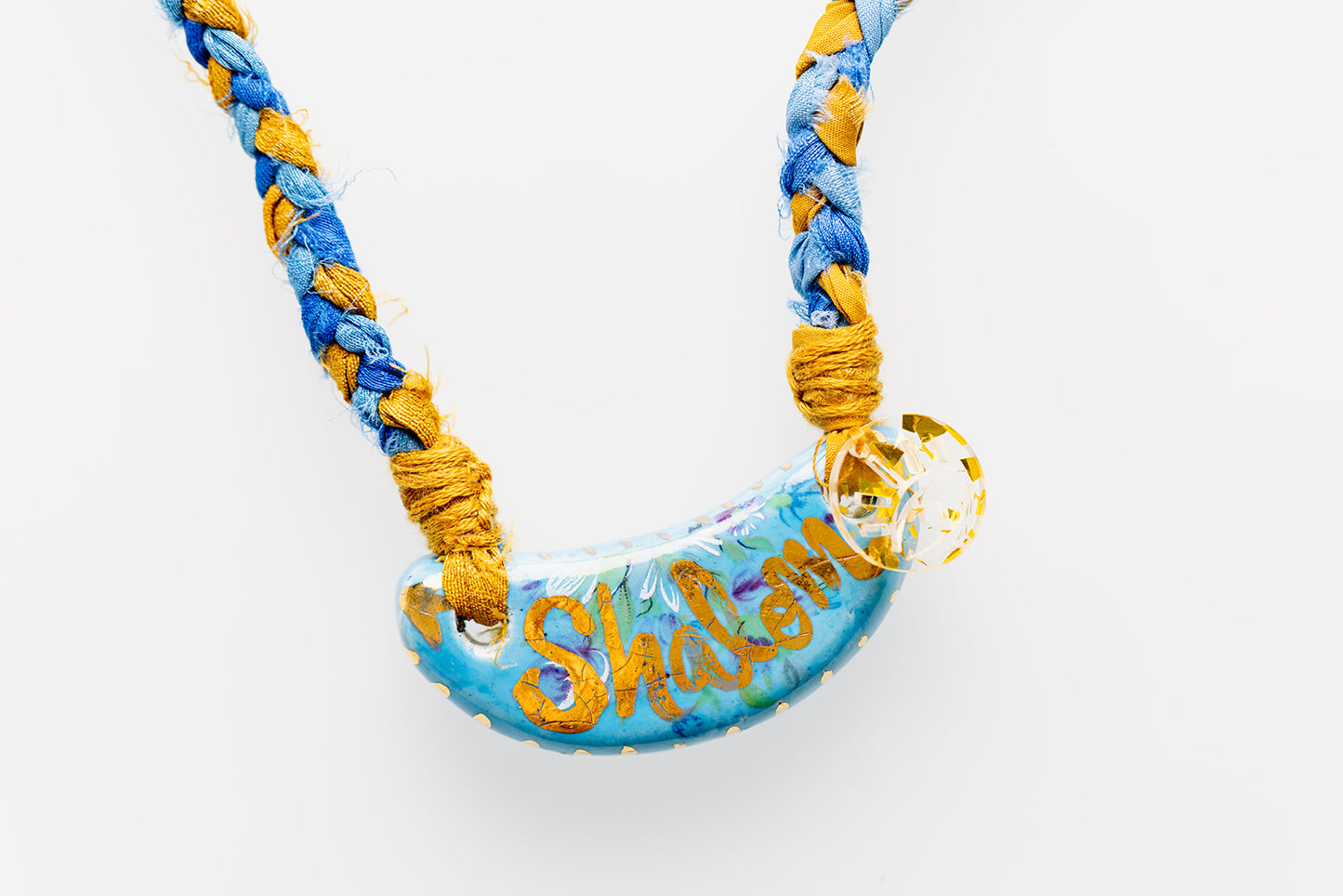 Ceramic & Silk Jewish Virtue Necklaces