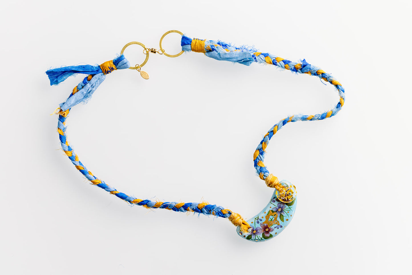 Ceramic & Silk Jewish Virtue Necklaces