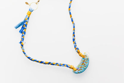 Ceramic & Silk Jewish Virtue Necklaces