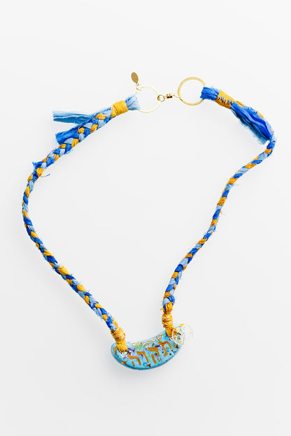 Ceramic & Silk Jewish Virtue Necklaces