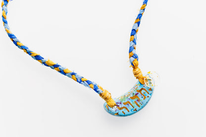 Ceramic & Silk Jewish Virtue Necklaces