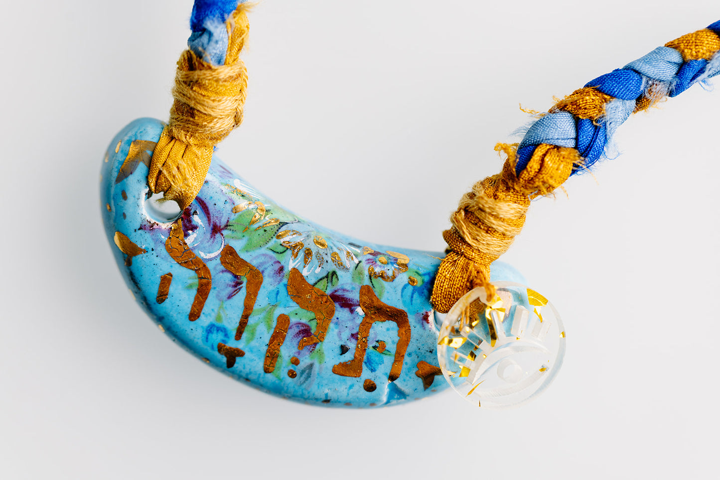 Ceramic & Silk Jewish Virtue Necklaces