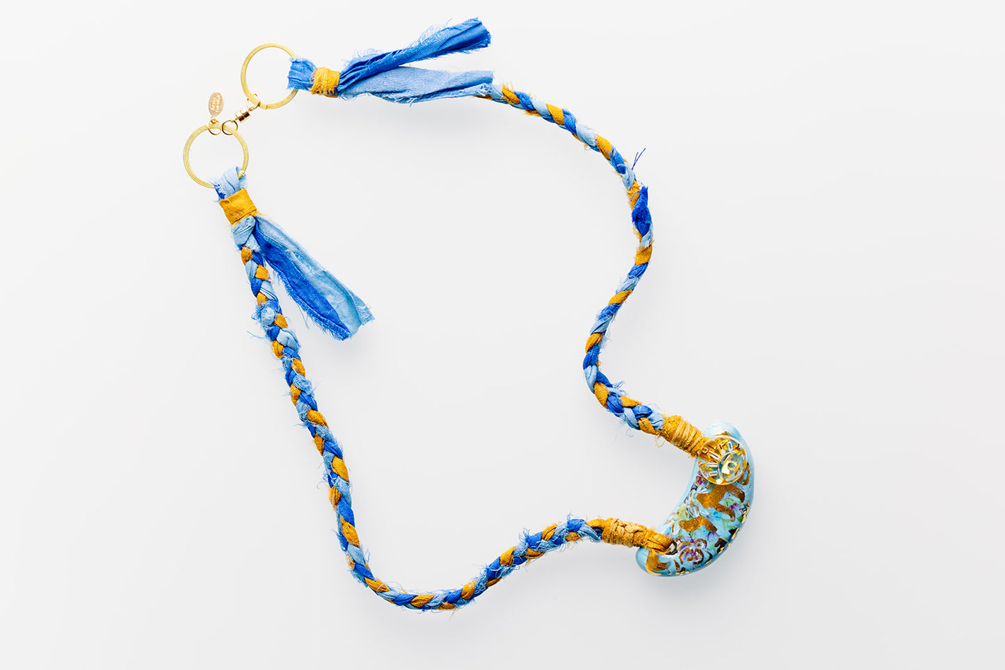 Ceramic & Silk Jewish Virtue Necklaces