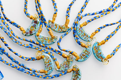 Ceramic & Silk Jewish Virtue Necklaces