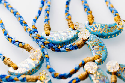 Ceramic & Silk Jewish Virtue Necklaces