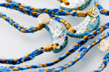 Ceramic & Silk Jewish Virtue Necklaces
