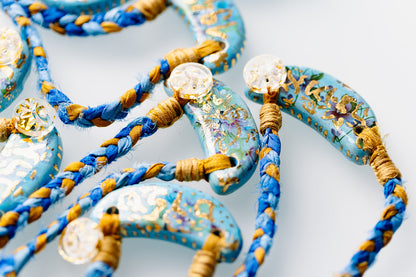 Ceramic & Silk Jewish Virtue Necklaces
