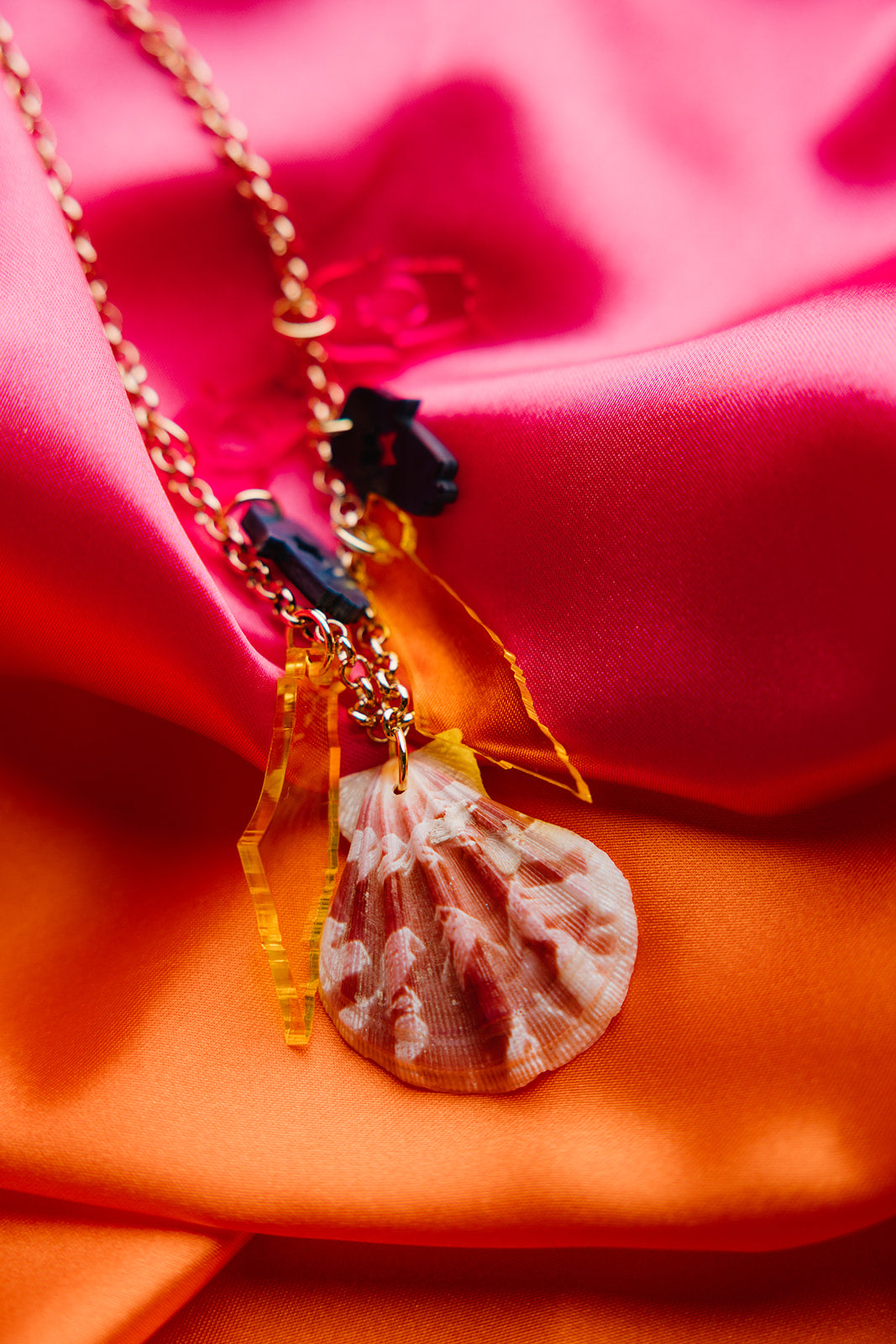 Hand Painted Pomegranate Charm Necklace