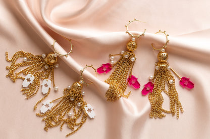 Meira Tassel Hamsa Earrings