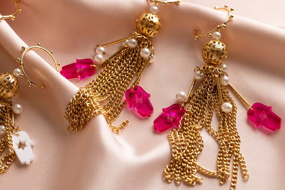 Meira Tassel Hamsa Earrings