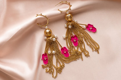 Meira Tassel Hamsa Earrings