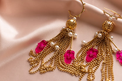 Meira Tassel Hamsa Earrings