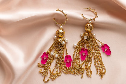 Meira Tassel Hamsa Earrings