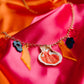 Hand Painted Pomegranate Charm Necklace