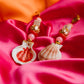 Hand Painted Beaded Pomegranate Earrings