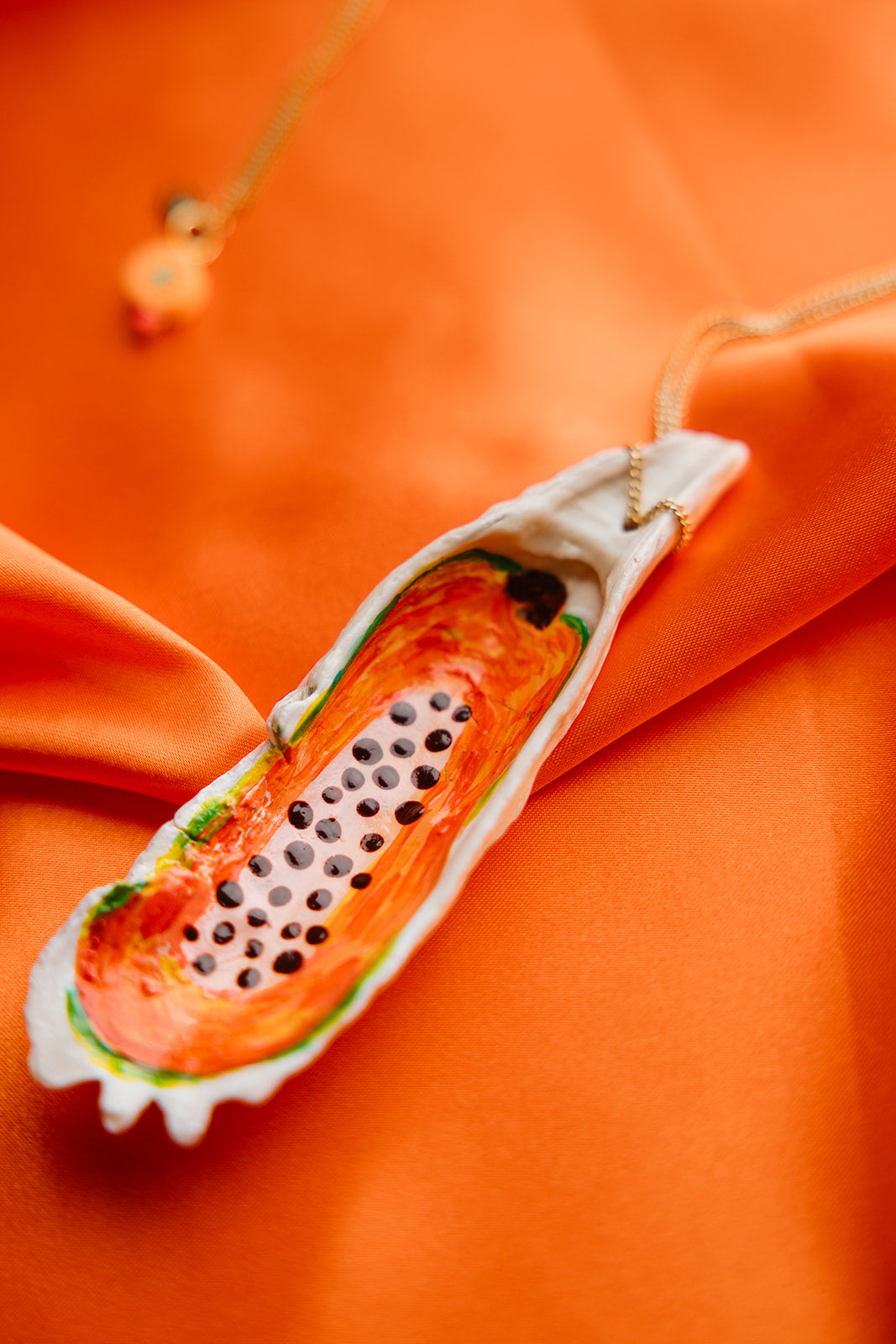 Hand Painted Papaya Necklace