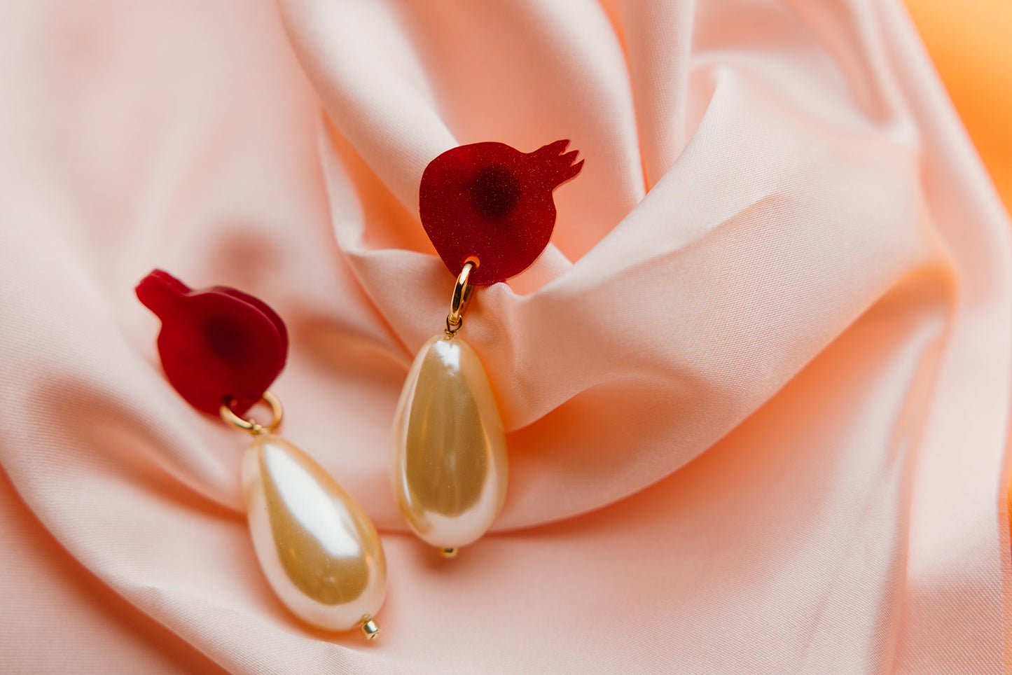 Vegan Pearl Pomegranate Earrings