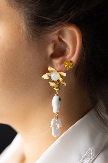 Odelia Fish & Hamsa Earrings