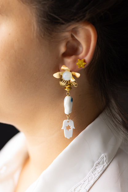 Odelia Fish & Hamsa Earrings