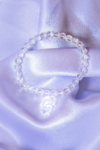 Shira Beaded Stretchy Bracelet ( Clear )