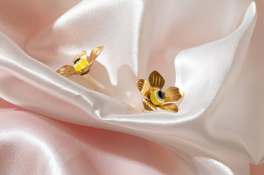 Perach Stud Earrings - Yellow