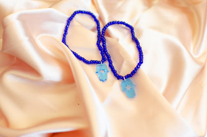 Shira Beaded Stretchy Bracelets ( Blue )