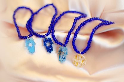 Shira Beaded Stretchy Bracelets ( Blue )