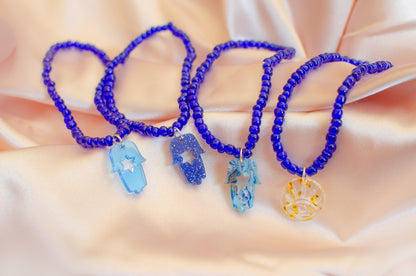 Shira Beaded Stretchy Bracelets ( Blue )