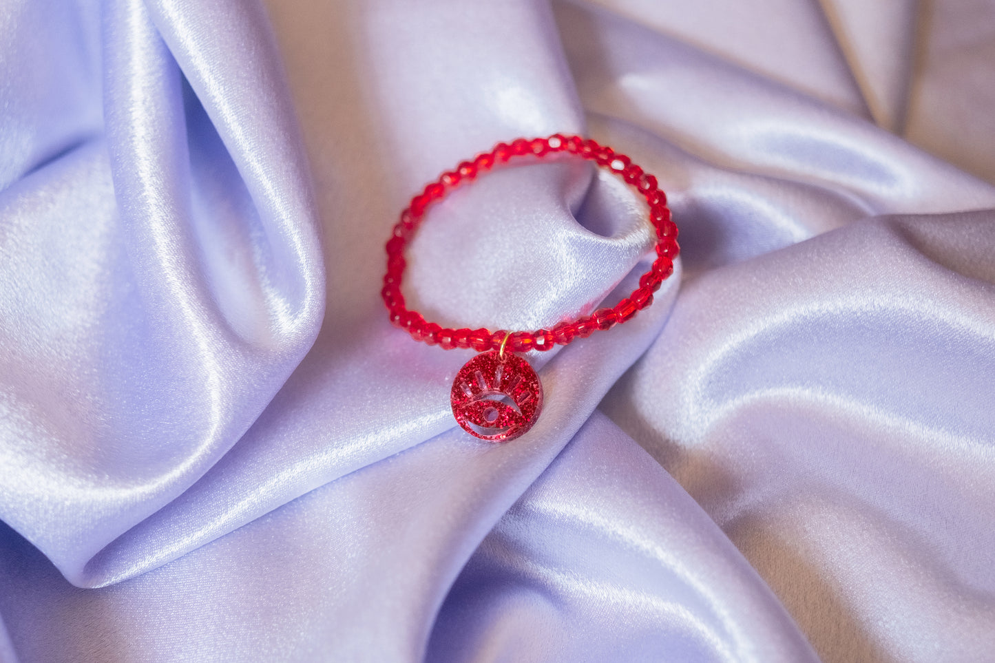 Shira Beaded Stretchy Bracelet ( Red )