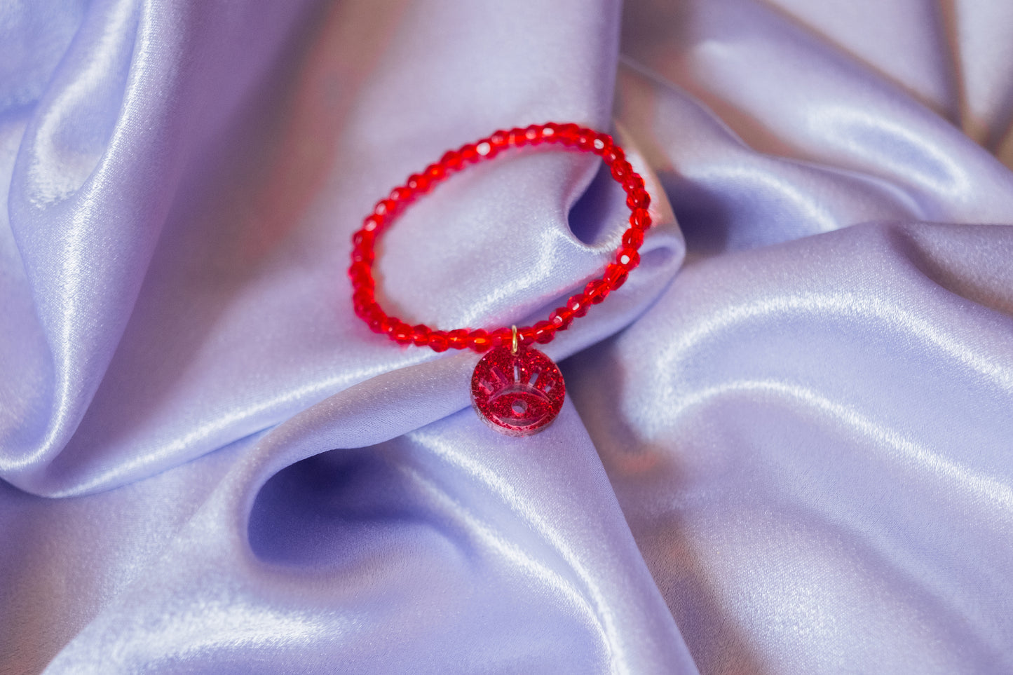 Shira Beaded Stretchy Bracelet ( Red )