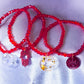 Shira Beaded Stretchy Bracelet ( Red )