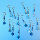 Shalom Beaded Blue Marble Acrylic Open Back Hoop Style Earrings - Israel Fundraiser