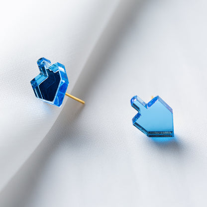 Shoshi Dreidel Studs - Blue Mirror - COMING SOON