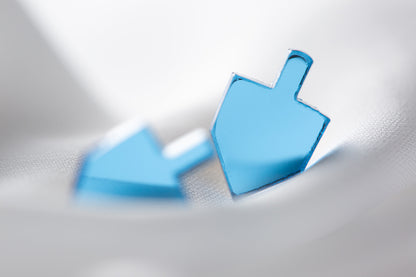 Shoshi Dreidel Studs - Blue Mirror - COMING SOON