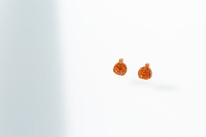 Pomegranate Stud Earrings - Holographic Orange